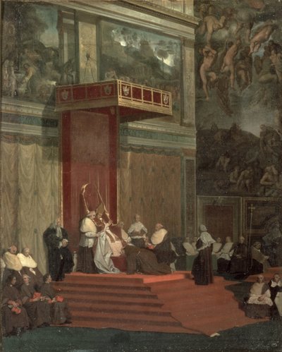 Pope Pius VII Attending Chapel, 1820 by Jean Auguste Dominique Ingres